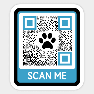 Scan Me QR Code Dog Paw Sticker